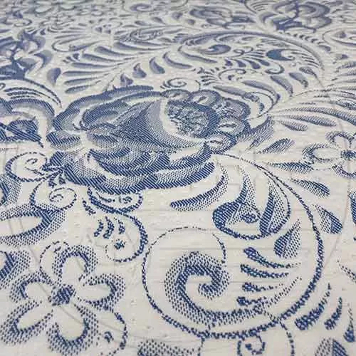 Трикотажное полотно FRTX 25 015 Гжель для матрасов и наматрасников