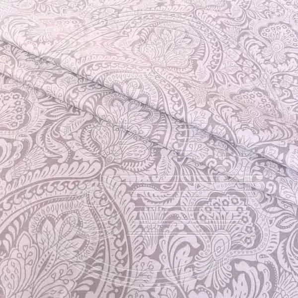 Тик смесовый набивной A1-5451 pink розорый, дамасский орнамент