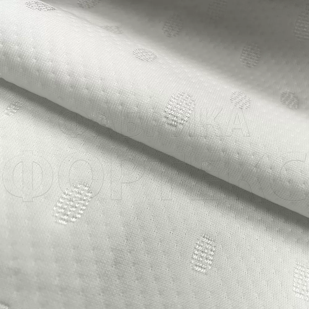 Трикотажное полотно ST 043-1-0-180 FS белого цвета с минималистичным абстрактным узором