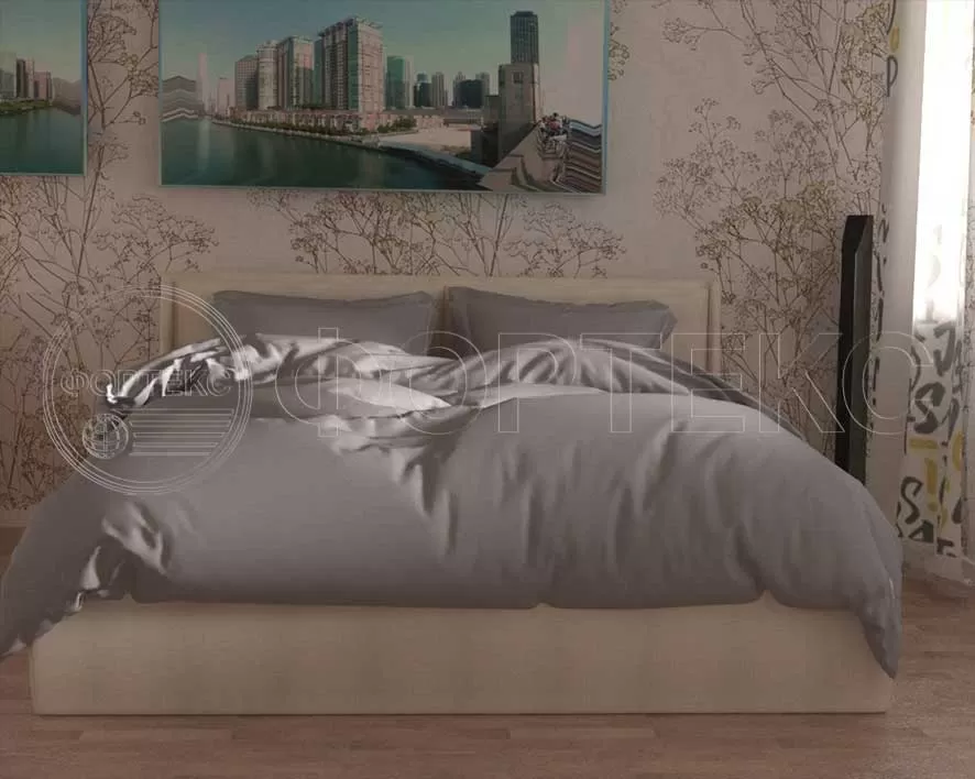 Твил-сатин гладкокрашеный Silver Sconce серый, интерьер