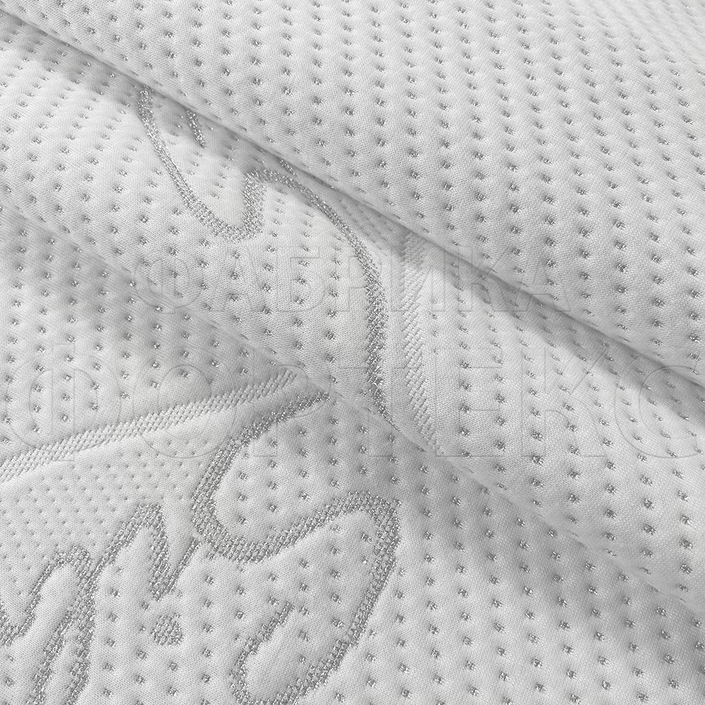 Трикотажное полотно X3946 silver FS белого цвета с серебристым рисунком silver