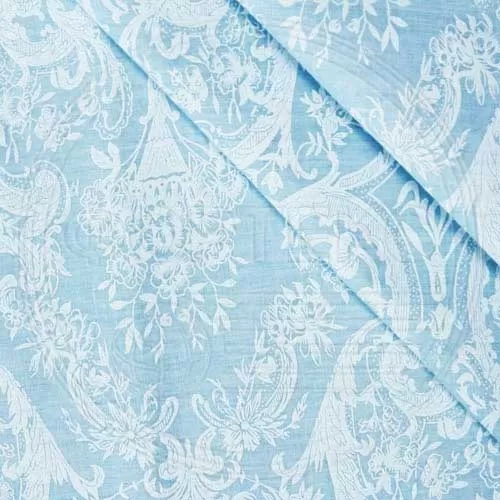 Поликоттон «белое на белом» 01-1001 blue голубой, рисунок ажур