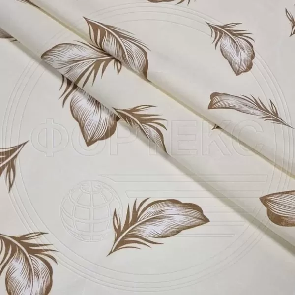 Микрофибра набивная 5BJ-1844-2 Перо бежевого цвета