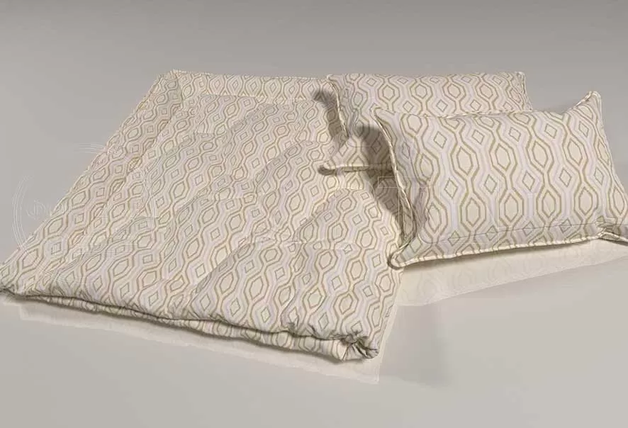 Микрофибра набивная беж 5BJ-1442 с геометрическим рисунком