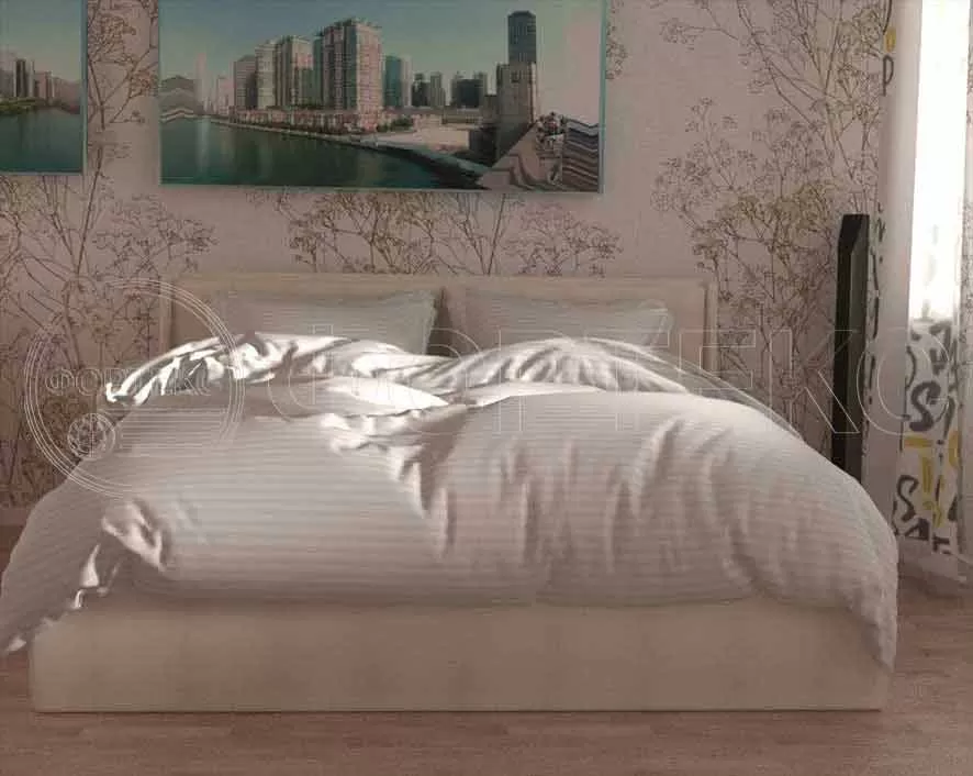 Страйп Сатин 7A9-1*1 White белый, интерьер