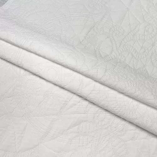 Трикотажное полотно FRTX 25 006 Вологда Белый, орнамент в цвет полотна