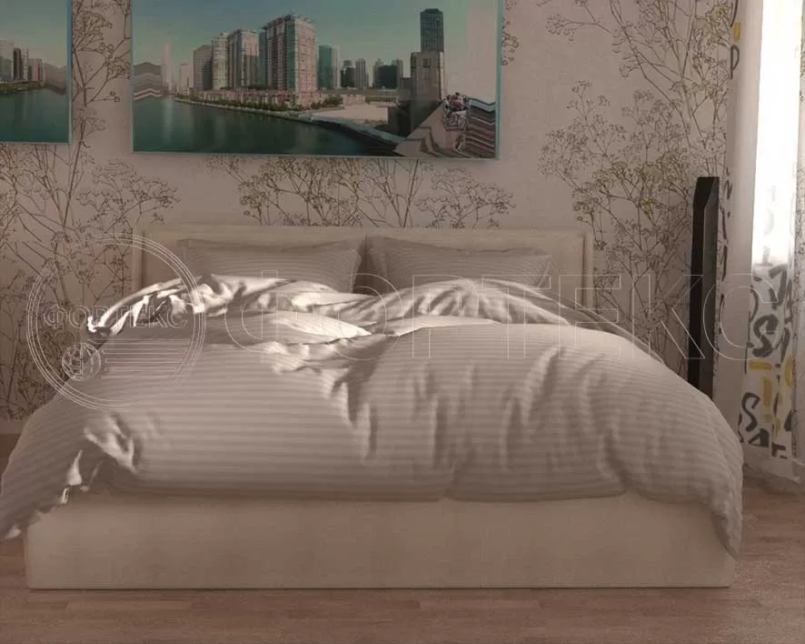 Страйп Сатин 79-1*1 Crystal Grey оттенки серого, интерьер