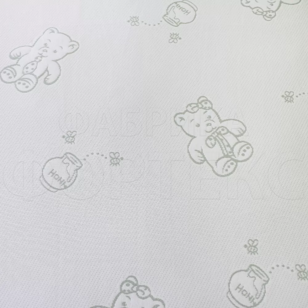 Матрасные комплектующие Матрасные ткани Трикотаж Матрасная ткань Мишка с медом X4090 мятный купить ОПТОМ Фортекс