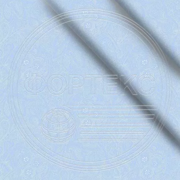 Ткань Тик хлопок набивной 39-580 blue голубой, цветочный