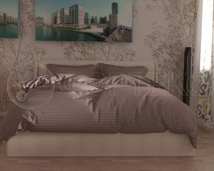 Страйп Сатин 79-1*1 Antler оттенки красного, интерьер