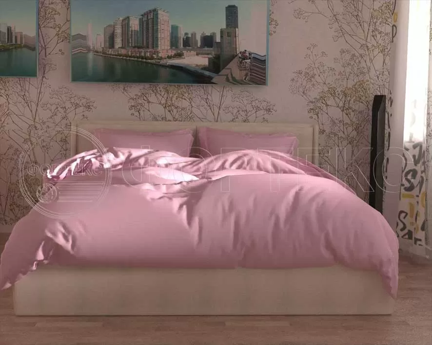 Ткань Сатин гладкокрашеный 20F-Pink Lady розовый, интерьер