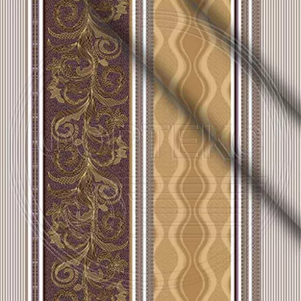 Ткань полиэстер набивной 55 гр. ZXX-4198 оттенки коричневого, полоса