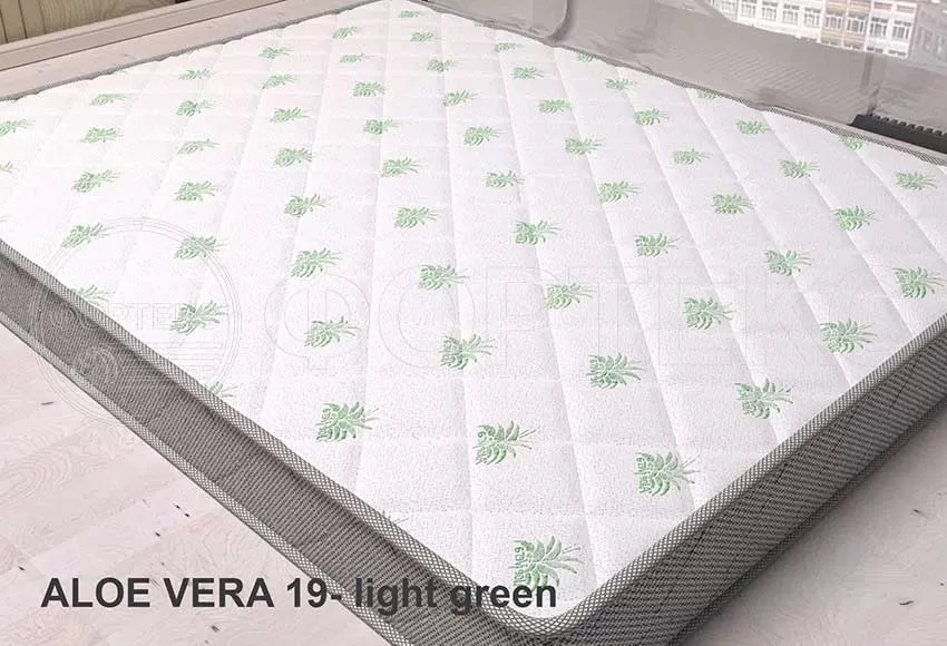 Трикотажное полотно ALOE VERA 19 light green на матрасе