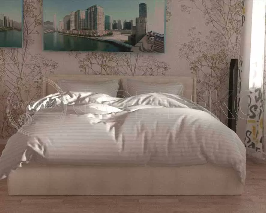 Страйп Сатин 7A9-3*3 White белый, интерьер