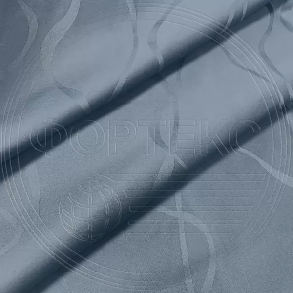 Страйп-сатин премиум 709-2 Moonlight Blue синий блестящий, абстрактный рисунок