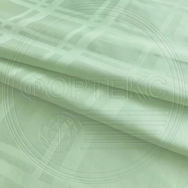 Ткань с жаккардом 7S9-kube Ambrosia зеленая, рисунок клетка