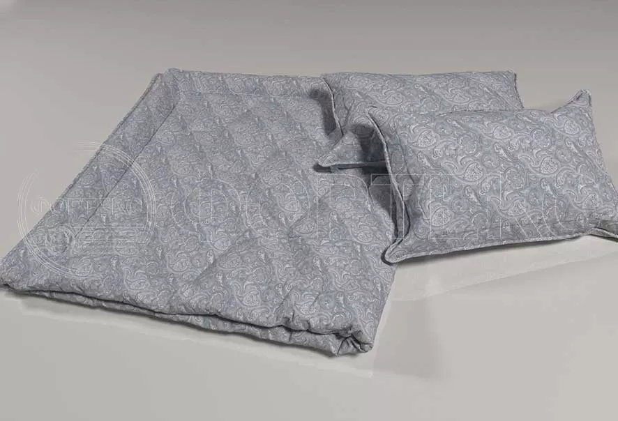 Тик смесовый набивной A1-9586 blue голубой, огурцы, интерьер