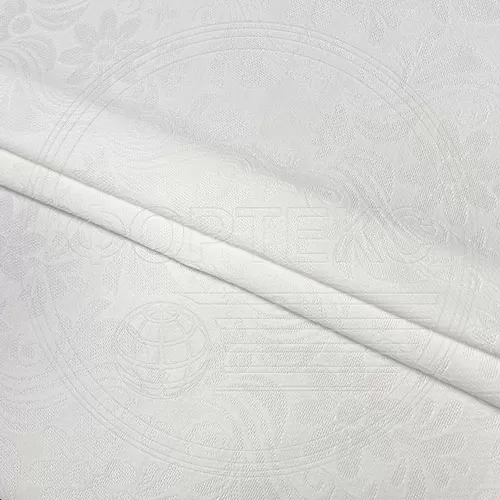 Трикотажное полотно FRTX 25 013 Великий Устюг Белый с блестящим узором в цвет полотна