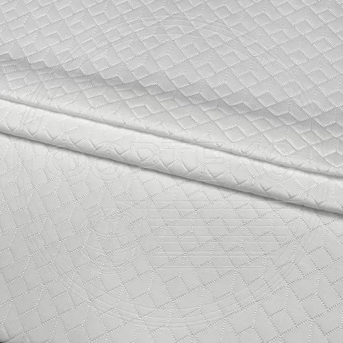 Трикотажное полотно FRTX 25 044 Тортилла Белый, геометрический рисунок в цвет ткани