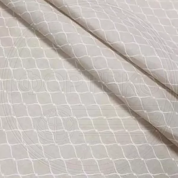 Микрофайбер набивной-пигмент беж 5BJ-205701, геометрический рисунок