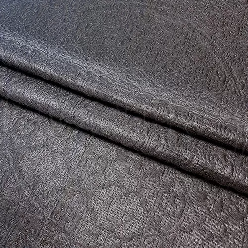 Трикотажное полотно FRTX 25 002 Касли черного цвета с орнаментом в цвет полотна