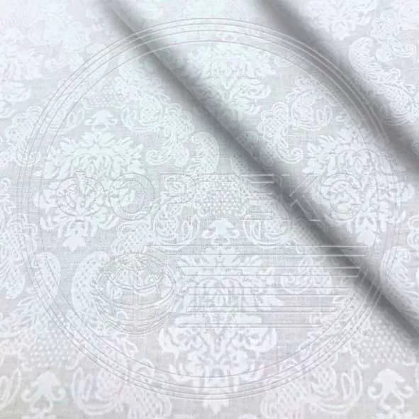 Ткань Тик хлопок набивной 39-14191 white белый, ажур