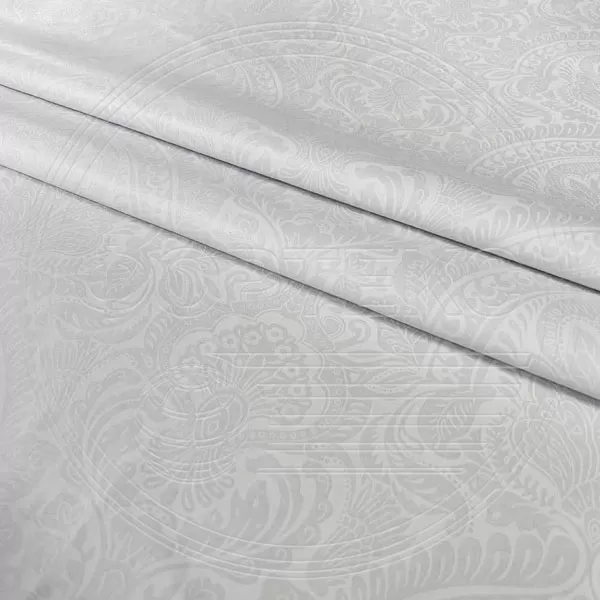 Тик смесовый набивной A1-5451 white белый, дамасский орнамент