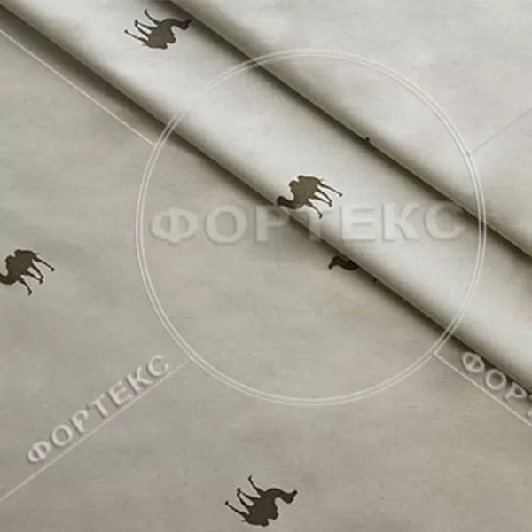 Ткань Тик хлопок с напылением набивной 876 camel верблюды