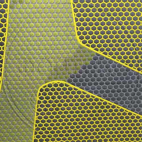 Трикотаж для матрасов Диджитал дизайн, серый с ярко-желтым рисунком