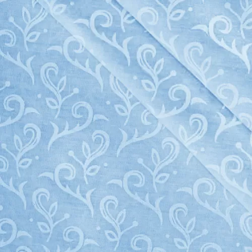 Ткани для постельного белья оптом Поликоттон Поликоттон Белое на Белом 01-008 blue купить ОПТОМ Фортекс