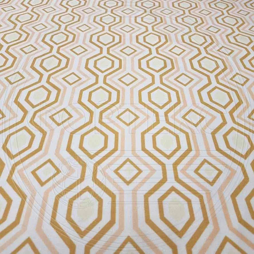 Микрофайбер набивной-пигмент 5BJ-1442 беж. с геометрическим принтом