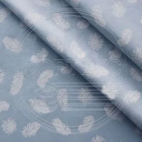 Глосс Сатин (Поплекс) с напылением Blue silver голубой, перья