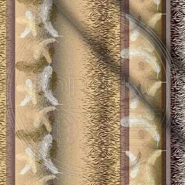 Ткань полиэстер набивной 55 гр. ZAF-195179 оттенки коричневого, полоса