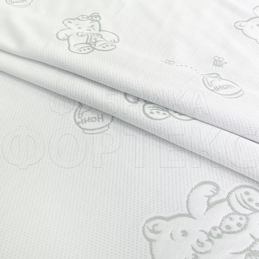 Матрасные комплектующие Матрасные ткани Трикотаж Матрасная ткань Мишка с медом X4090 мятный купить ОПТОМ Фортекс