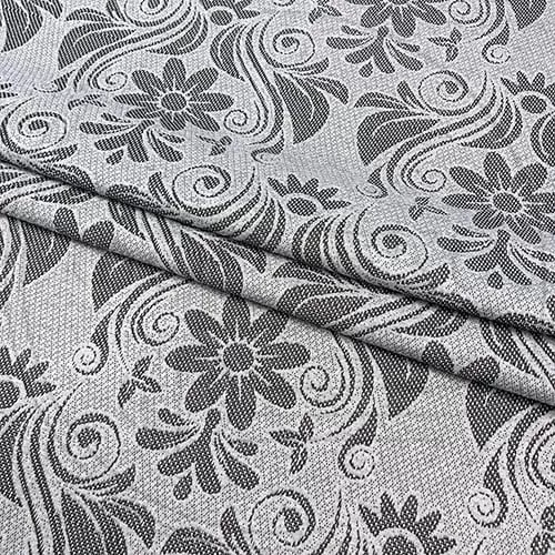 Трикотажное полотно FRTX 25 013 Великий Устюг серое с темно-серым орнаментом