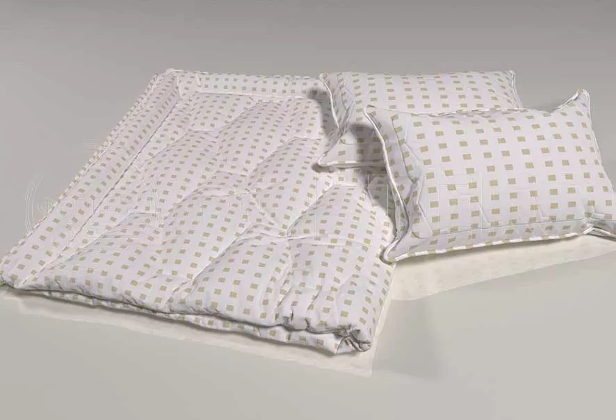 Ткань Тик хлопок набивной 39-603 white белый, квадраты, интерьер