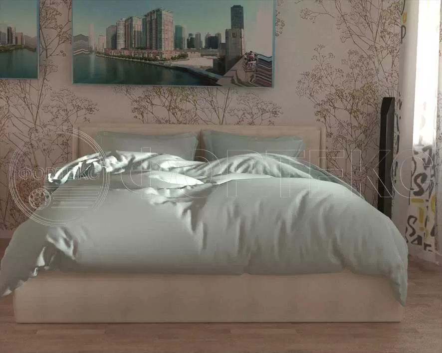 Ткань Твил-сатин гладкокрашеный Misty Blue оттенки голубого, интерьер