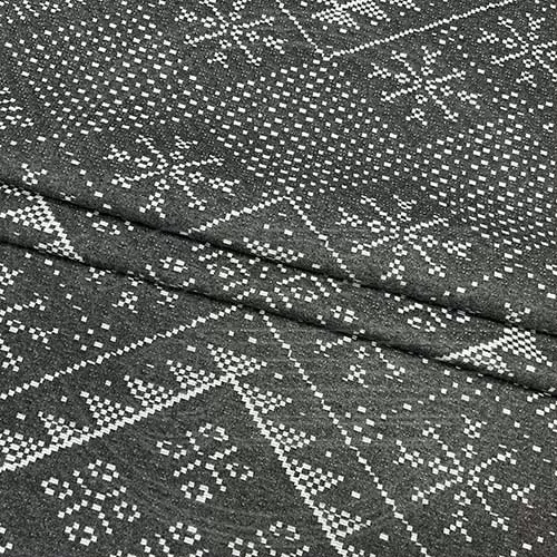 Трикотажное полотно FRTX 25 008 Оренбург темно-серого цвета с белым узором