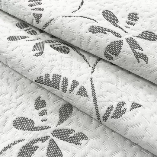 Трикотажное полотно ASPEN FS белое с контрастным цветочным узором