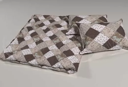 Микрофибра набивная коричневая 5BJ-1926-9 Пэчворк