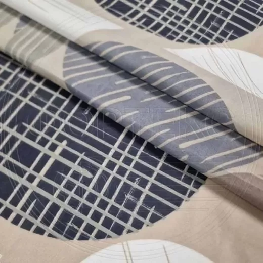 Микрофайбер набивной-пигмент беж. 5BJ-1622-5 Круги