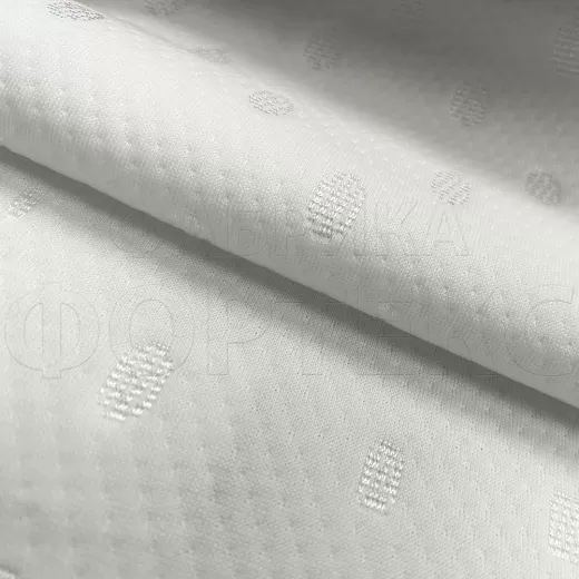 Трикотажное полотно ST 043-1-0-180 FS белого цвета с минималистичным абстрактным узором