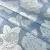 Ткань Тик полиэстер 114 Rose blue silver голубой, рисунок розы с напылением