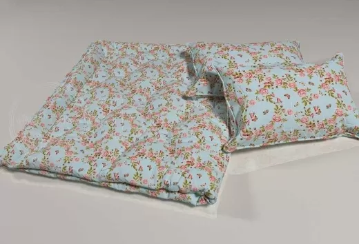 Поликоттон набивной оптом 01-0564 blue А, цветочный