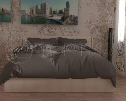 Твил-сатин гладкокрашеный Charcoal Grey оттенки серого, интерьер