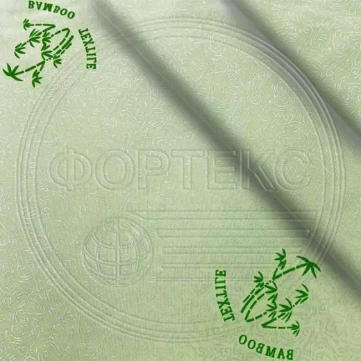 Ткань Тик полиэстер 6BJ-1069 Bamboo зеленый, рисунок бамбук