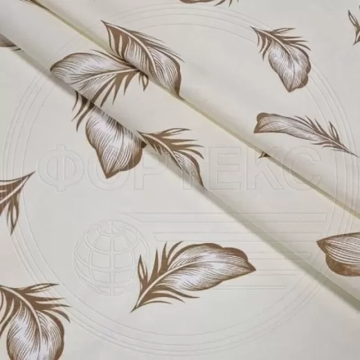 Микрофибра набивная 5BJ-1844-2 Перо бежевого цвета