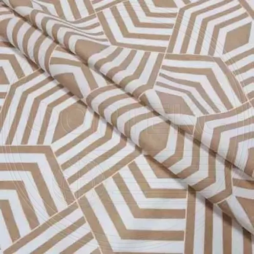 Микрофибра набивная бежевая 5BJ-2080-220, геометрический рисунок