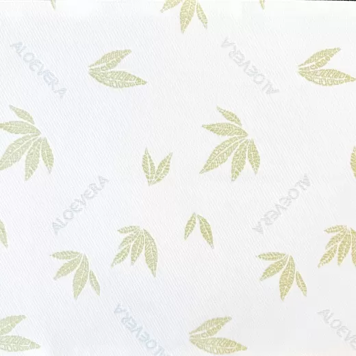 Трикотаж для матрасов Aloe Vera бело-зеленый (рапорт)