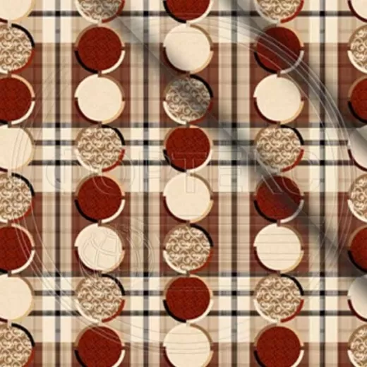 Полиэстер 55 гр. ZAI-215891 оттенки оранжевого, геометрия